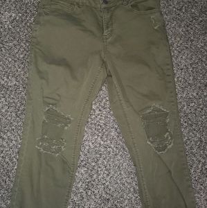 AE cropped olive jeans